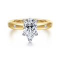 Cabata - 14K White-Yellow Gold Pear Shape Diamond Engagement Ring