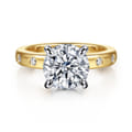 Cabata - 14K White-Yellow Gold Round Diamond Engagement Ring