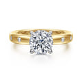 Cabata - 14K White-Yellow Gold Round Diamond Engagement Ring