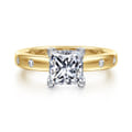 Cabata - 14K White-Yellow Gold Princess Cut Diamond Engagement Ring