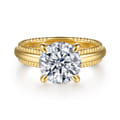 Carela - 14K Yellow Gold Round Diamond Engagement Ring