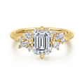 Cicely - 14K Yellow Gold Emerald Cut Diamond Engagement Ring