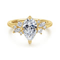 Cicely - 14K Yellow Gold Pear Shape Diamond Engagement Ring
