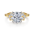 Cindy - 14K White-Yellow Gold Elongated Cushion Diamond Engagement Ring