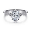 Clyde - 14K White Gold Compass Prong Elongated Cushion Diamond Engagement Ring