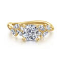 Collette - 14K Yellow Gold Cushion Cut Diamond Engagement Ring