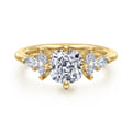Colton - 14K Yellow Gold Compass Prong Cushion Cut Diamond Engagement Ring