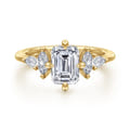 Colton - 14K Yellow Gold Compass Prong Emerald Cut Diamond Engagement Ring