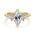 Colton - 14K Yellow Gold Compass Prong Marquise Shape Diamond Engagement Ring