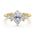 Colton - 14K Yellow Gold Compass Prong Oval Diamond Engagement Ring