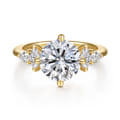Colton - 14K Yellow Gold Compass Prong Round Diamond Engagement Ring