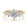 Colton - 14K Yellow Gold Compass Prong Round Diamond Engagement Ring