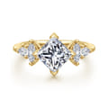 Colton - 14K Yellow Gold Compass Prong Princess Cut Diamond Engagement Ring