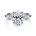 Commit - 14K White Gold Oval Five Stone Diamond Engagement Ring