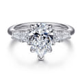 Commit - 14K White Gold Pear Shape Diamond Engagement Ring