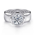 Connor - 14K White Gold Round Diamond Engagement Ring