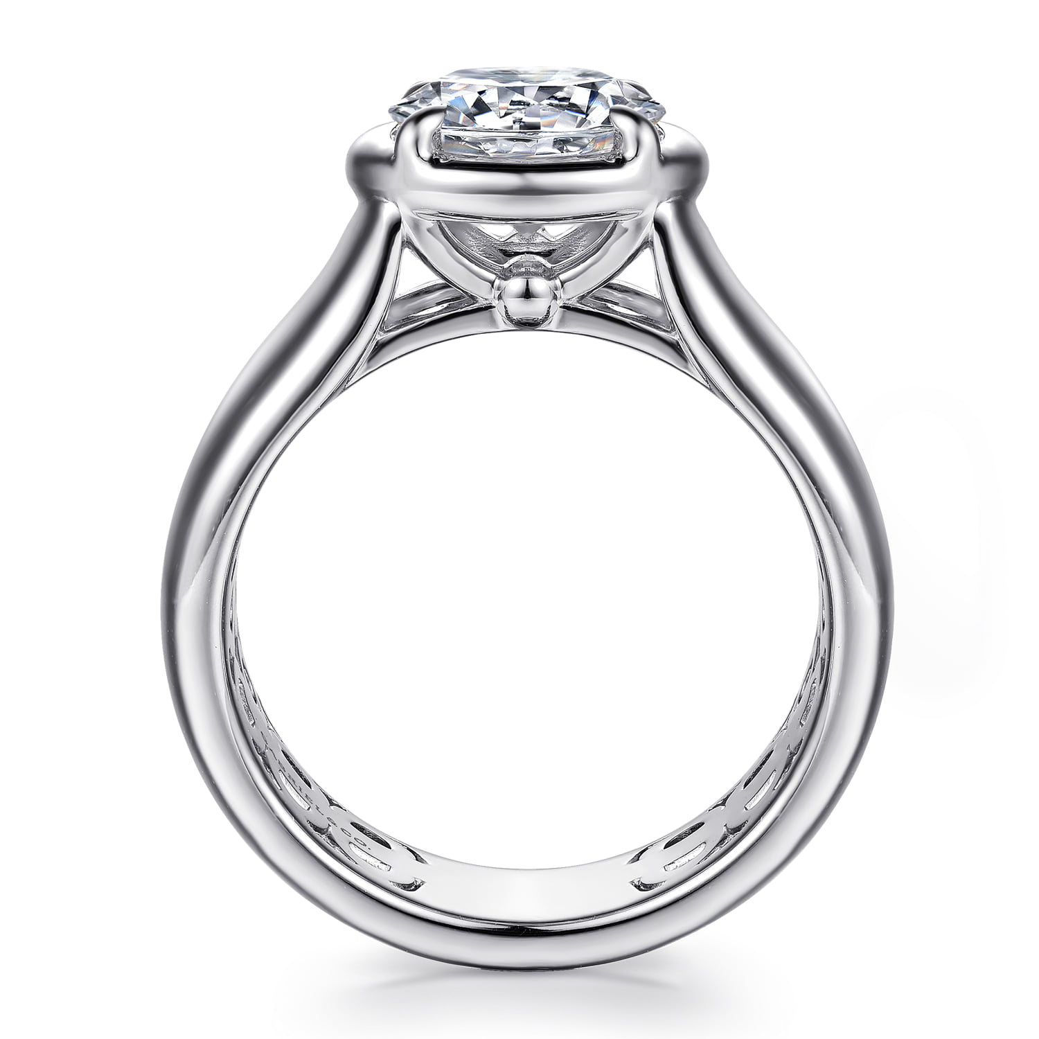 Round Diamond Engagement Ring in 14K White Gold, photograph 2