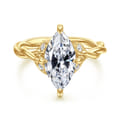 Daija - 14K Yellow Gold Twisted Marquise Diamond Engagement Ring