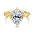 Daija - 14K Yellow Gold Twisted Oval Diamond Engagement Ring