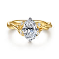 Daija - 14K White-Yellow Gold Twisted Oval Diamond Engagement Ring