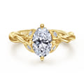 Daija - 14K Yellow Gold Twisted Oval Diamond Engagement Ring