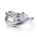 Eleanora - 14K White Gold Pear Shape Diamond Wrap Engagement Ring