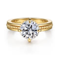 Eniko - 14K Yellow Gold Compass Prong Round Diamond Engagement Ring