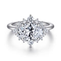 Fella - 14K White Gold Oval Halo Diamond Engagement Ring