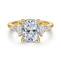 Francia - 14K Yellow Gold Elongated Cushion Diamond Engagement Ring