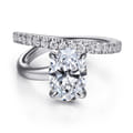 Frost - 14K White Gold Split Shank Oval Diamond Engagement Ring