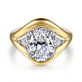 Gail - 14K White-Yellow Gold Oval Diamond Engagement Ring