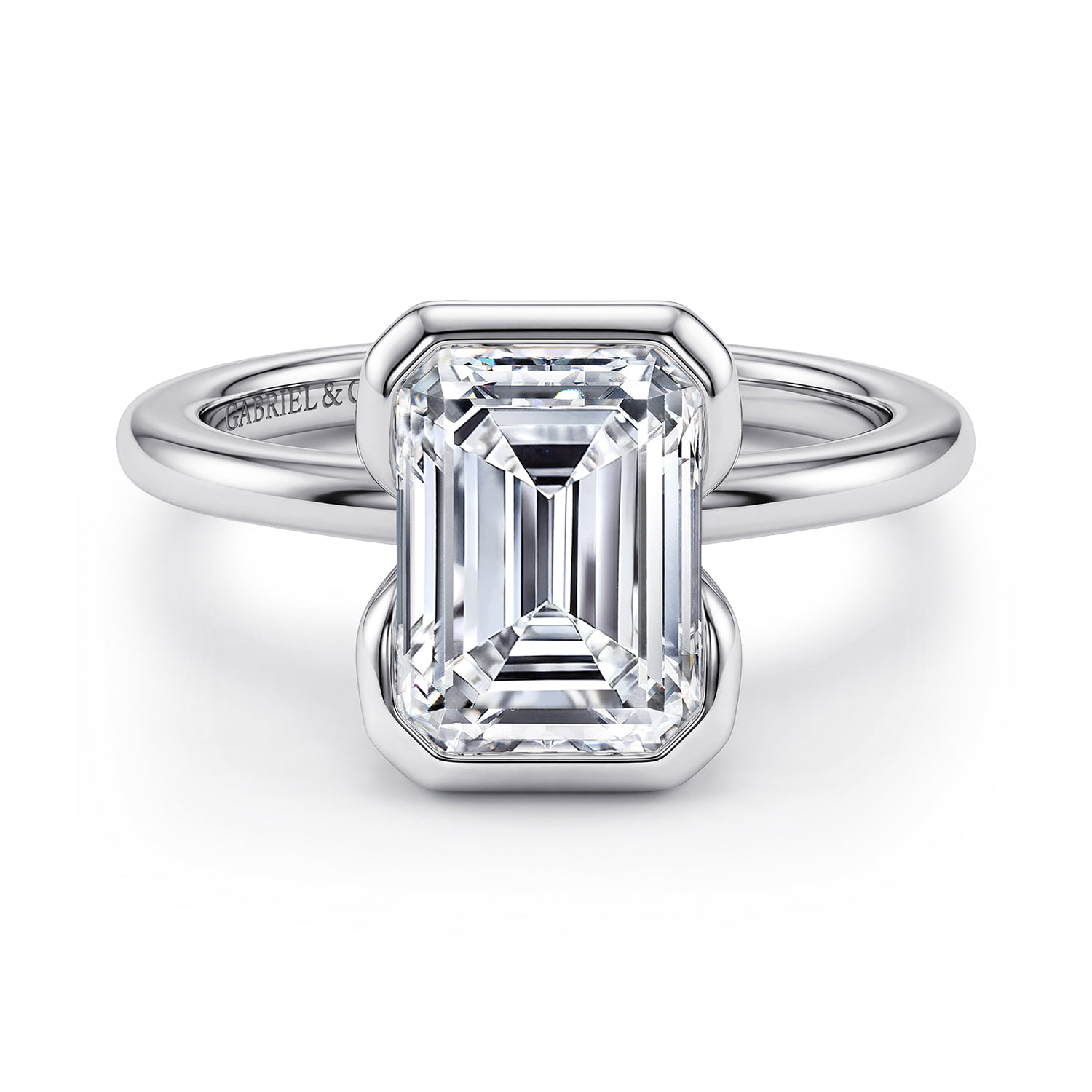 Emerald Solitaire Diamond Engagement Ring