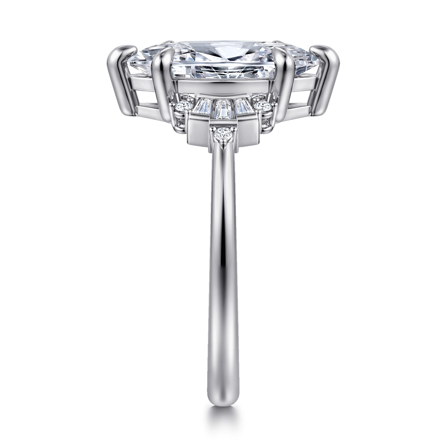 Marquise 6 Prong Diamond Engagement Ring in 14K White Gold, photograph 5