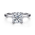 Abley - 14K White Gold Round Solitaire Diamond Engagement Ring