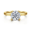 Abley - 14K Yellow Gold Round Solitaire Diamond Engagement Ring