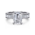 Bassia - 14K White Gold Emerald Cut Diamond Engagement Ring