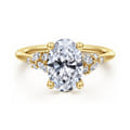 Meera - 14K Yellow Gold Oval Diamond Engagement Ring