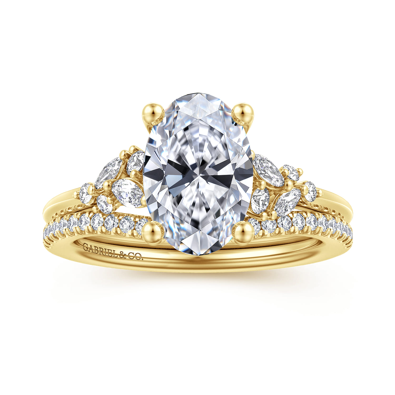 Oval Diamond Engagement Ring in 14K Yellow Gold, photograph 4