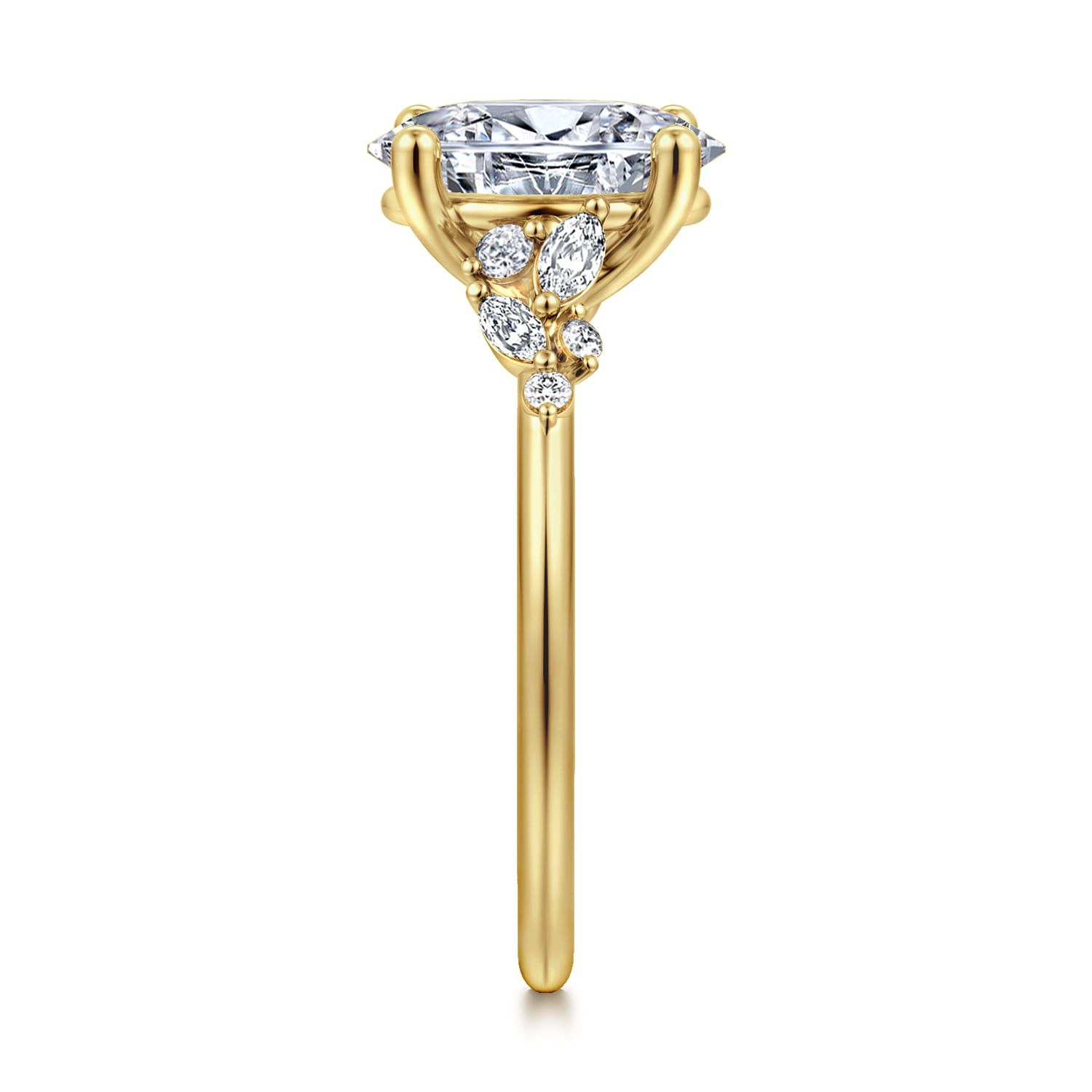 Oval Diamond Engagement Ring in 14K Yellow Gold, photograph 5