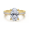 Olya - 14K Yellow Gold Oval Channel Set Cathedral Diamond Engagement Ring