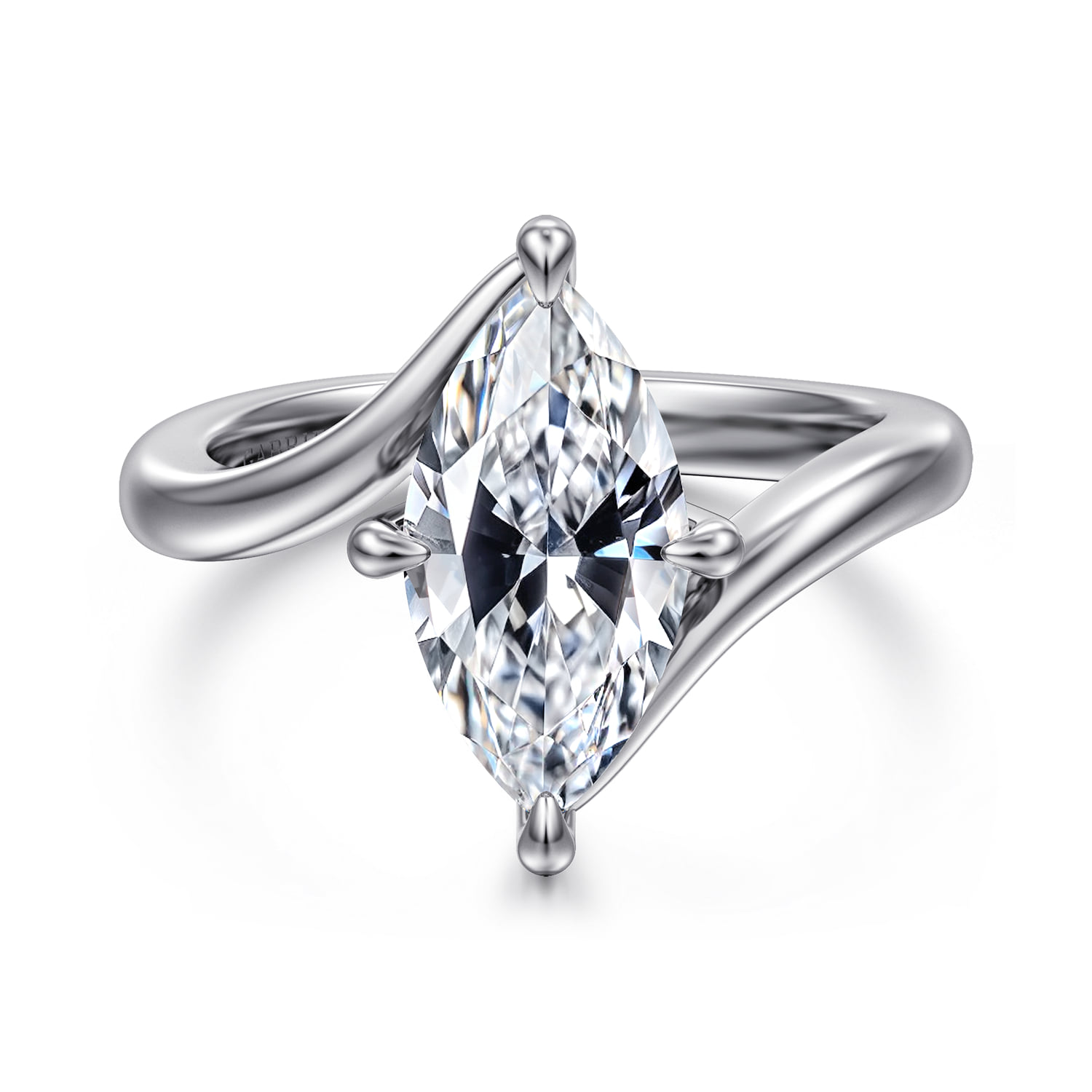 Compass Prong Bypass Diamond Engagement Ring