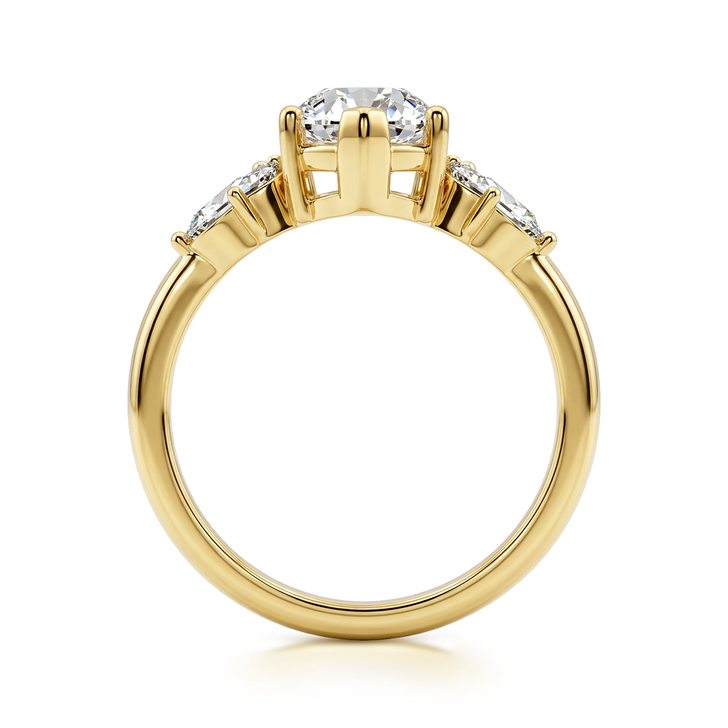 Marquise Diamond Engagement Ring in 14K Yellow Gold, photograph 2