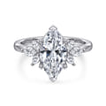 Bleine - 14K White Gold Marquise Shape Diamond Engagement Ring