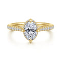 Seine - 14K Yellow Gold Compass Prong Oval Diamond Engagement Ring