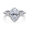 Iryna - 14K White Gold Oval Diamond Engagement Ring