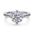 Coralynn - 14K White Gold Cushion Cut Solitaire Diamond Engagement Ring