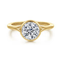 Kaya - 14K Yellow Gold Bezel Set Round Solitaire Diamond Engagement Ring