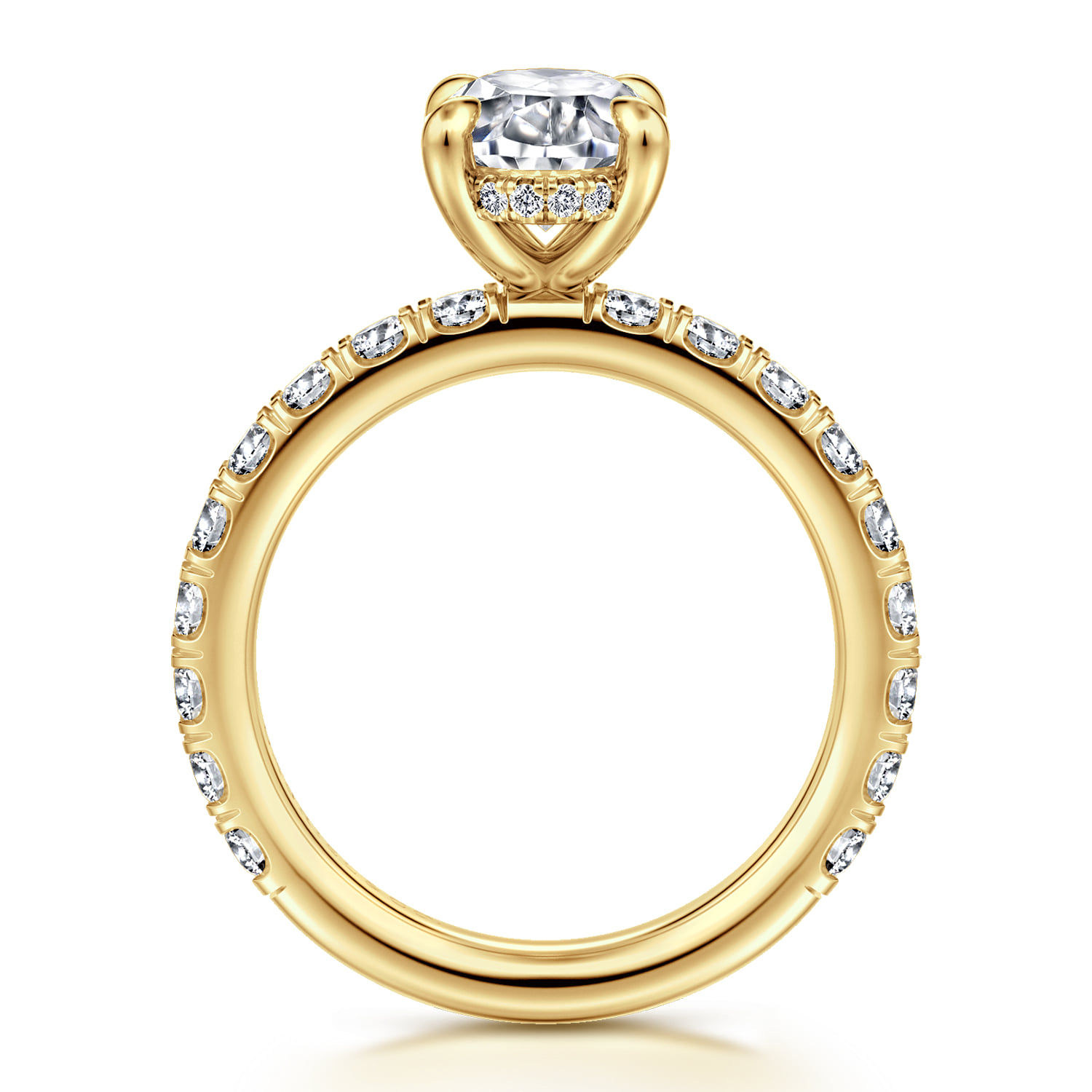 Oval Diamond Engagement Ring in 14K Yellow Gold, photograph 2