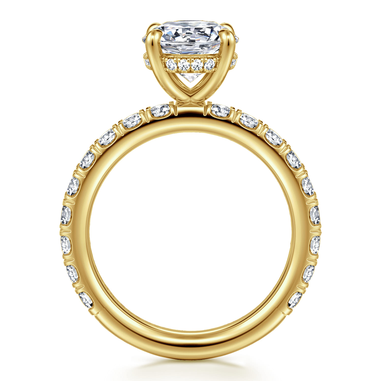 Round Diamond Engagement Ring in 14K Yellow Gold, photograph 2