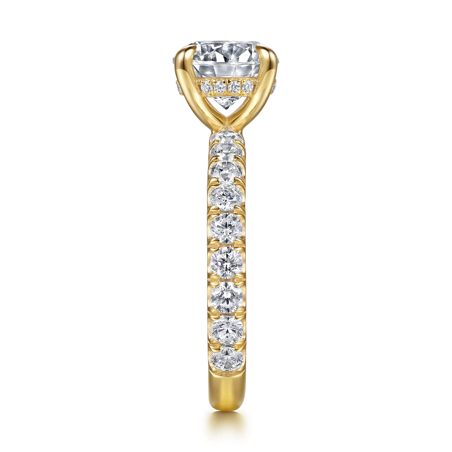 Round Diamond Engagement Ring in 14K Yellow Gold, photograph 5